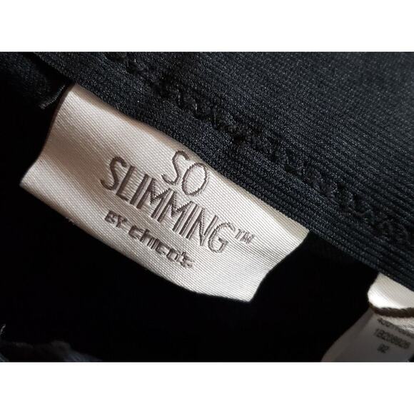 Chico's So Slimming Pants Women's Black Cotton Pockets Flat Front Skinny Leg M - Picture 7 of 11